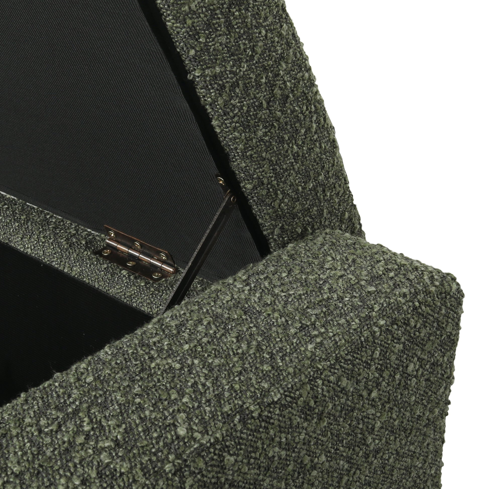 Storage Ottoman Blackish Green Fabric