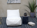 Ettie 3 Ft. Water Resistant Fabric Bean Bag Chair, White White Washed Waterproof Fabric