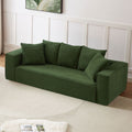 88.97Inch Corduroy Sofa With 5 Matching Toss Pillows, Sleek Design, Spacious And Comfortable 3 Seater Couch For Modern Living Room,Green. Green Corduroy 3 Seat