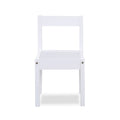 Della 3 Piece Solid Wood Kids Table & Two Chair Set, White White Rubberwood Wood