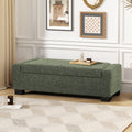 Storage Ottoman Blackish Green Fabric
