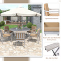 Outdoor Dinning Set 6 Person Outdoor Wooden Dinning yes-grey-weather resistant frame-water resistant