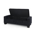 Storage Ottoman Dark Blue Fabric