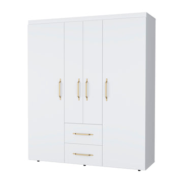 White All In One 2 Door Armoire White Bedroom Wood