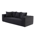 88.97 Inch Soft Corduroy Upholstery Streamlined Design Sofa With 5 Pillows, Large And Cozy 3 Seater Couch For Modern Spaces For Living Room,Office Black Black Corduroy 3 Seat