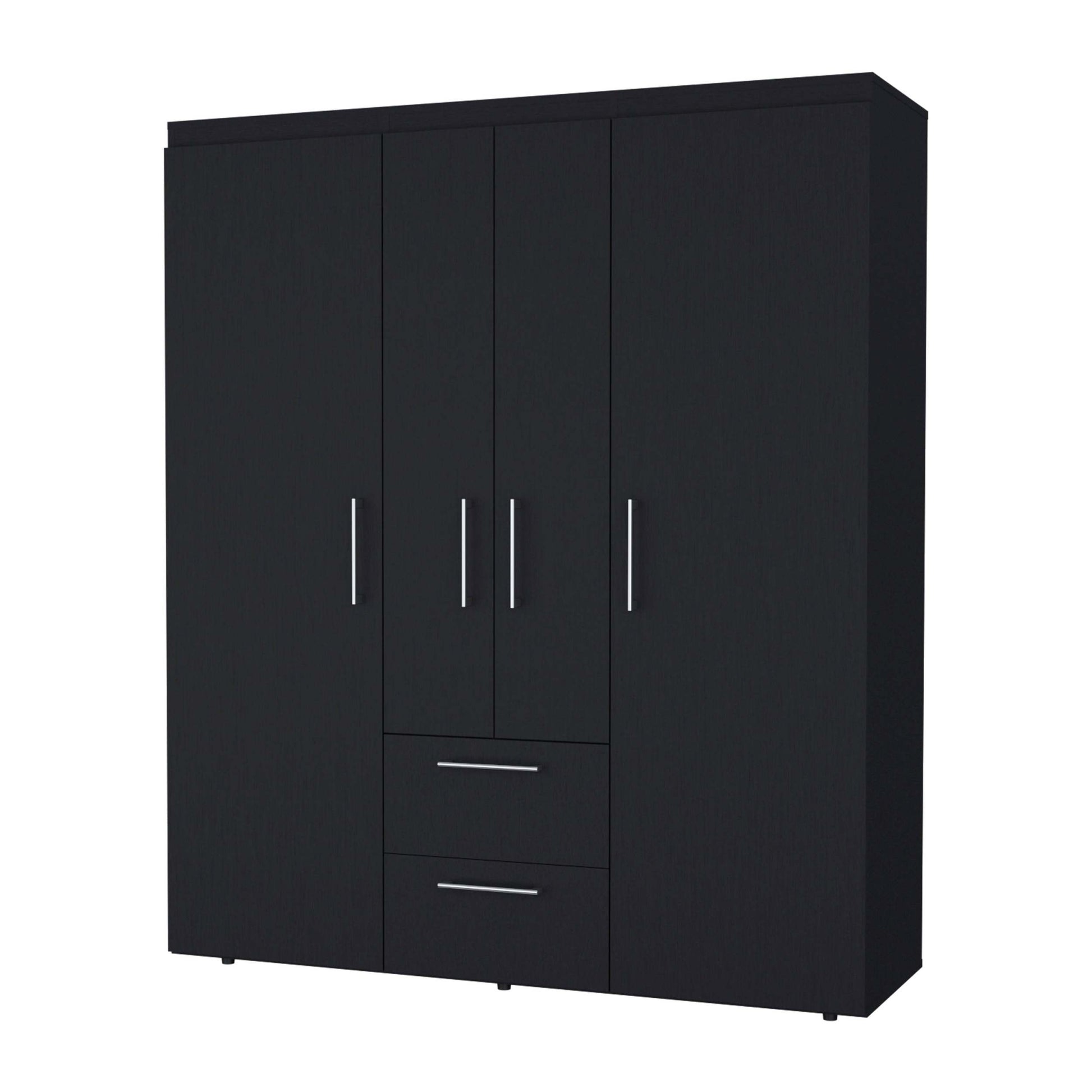 Black All In One 2 Door Armoire Black Bedroom Wood