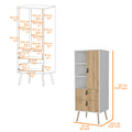 White And Macadamia 2 Drawer Tall Dresser White Natural Bedroom Wood