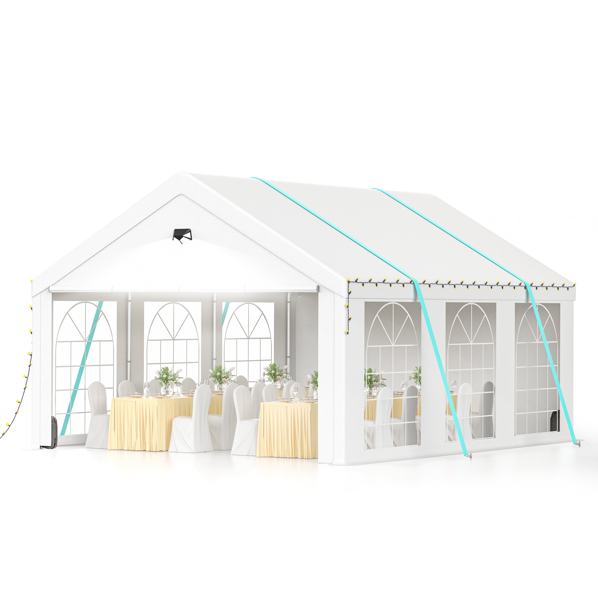 Sannwsg Party Tent 13X26Ft Heavy Duty Canopy Tent With Removable Sidewalls,3 Box Outdoor Waterproof Patio Camping Gazebo Shelter,Perfect For Wedding Holiday Birthday Bbq Backyard Evening Tent White Garden & Outdoor Metal