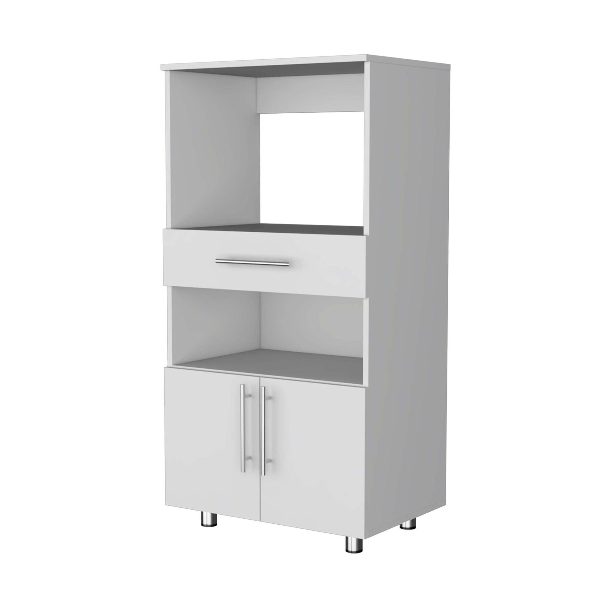 Emma White Pantry Cabinet Microwave Stand - White