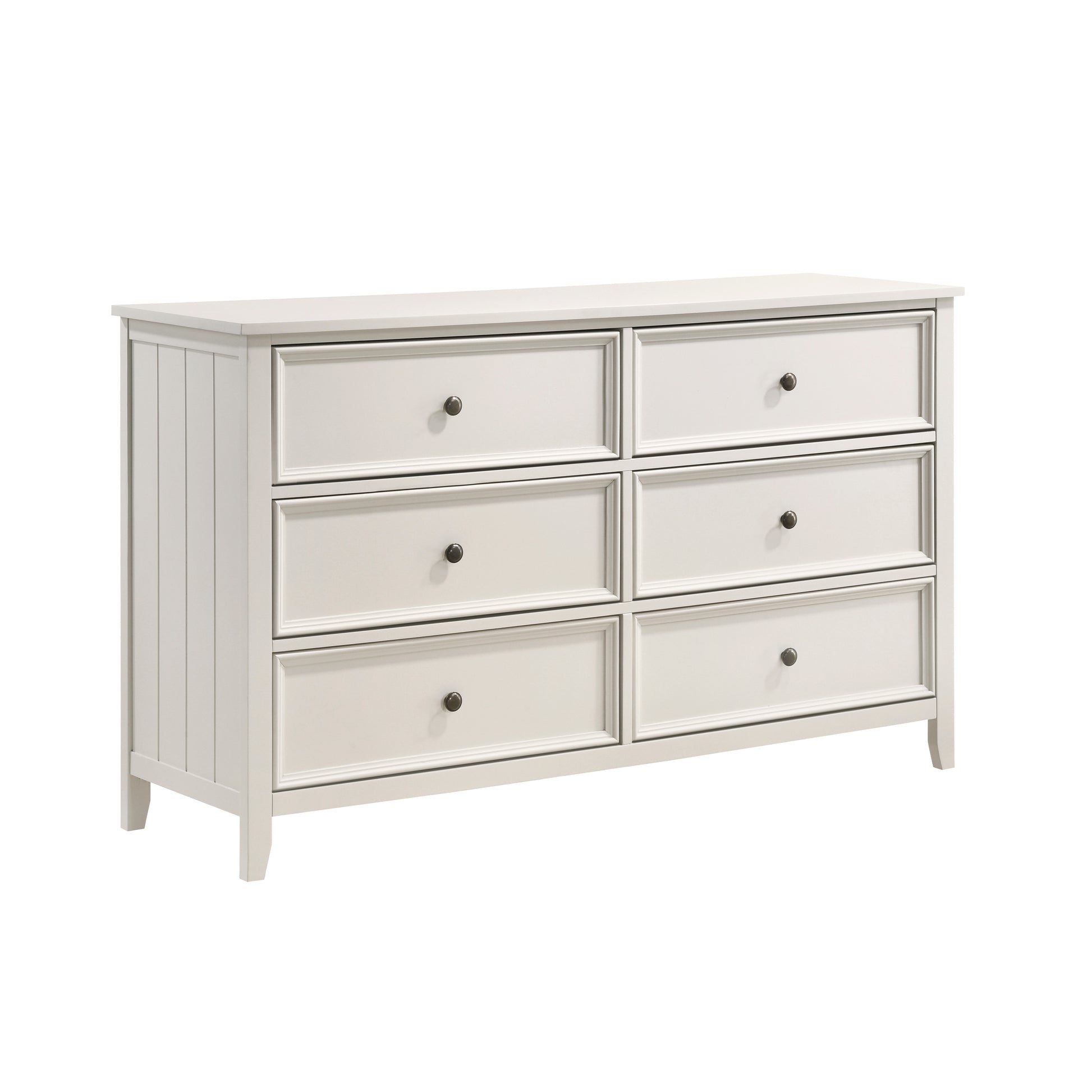 Classic White Finish Bedroom Dresser Of 6 Drawers Storage 1Pc Modern Furniture Farmhouse Style White Bedroom Farmhouse,Modern Wood