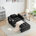 1 Versatile Foldable Sofa Bed In 3 Lengths, Modern Sofa Sofa Sofa Velvet Pull Out Bed, Adjustable Back And With Usb Port And Ashtray And Swivel Phone Stand Black Black Velvet Wood Primary Living