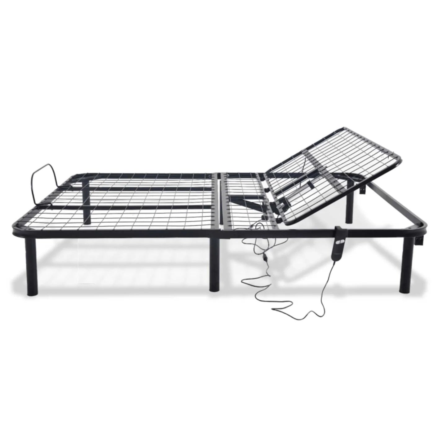 Bthu King Adjustable Bed King Black Metal