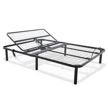 Bthu Full Adjustable Bed Full Black Metal