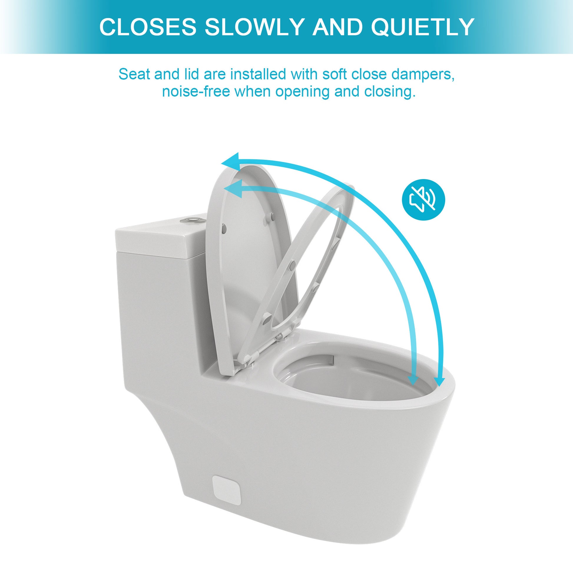 Ceramic One Piece Toilet,Dual Flush With Soft