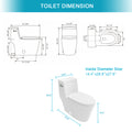 Ceramic One Piece Toilet,Single Flush With Soft Clsoing Seat White Ceramic