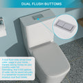 Ceramic One Piece Toilet,Dual Flush With Soft Clsoing Seat White Ceramic