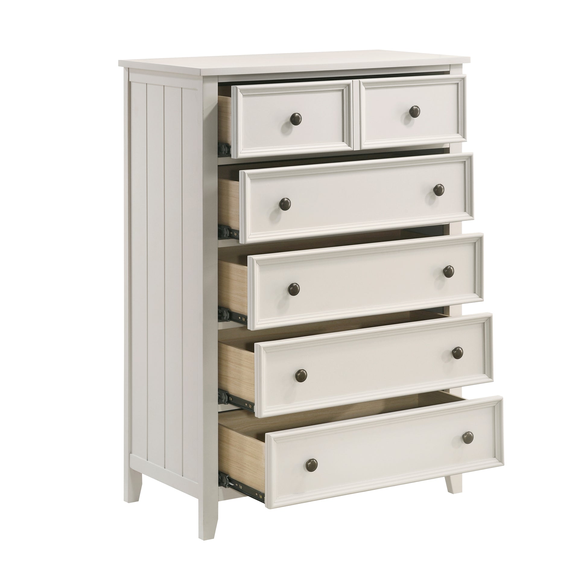 Classic White Finish Chest Of 6 Drawers Storage 1Pc Modern Bedroom Furniture Farmhouse Style White Bedroom Farmhouse,Modern Wood