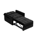 Sofa Bed Chair 3 In 1 Convertible, Recliner, Single Recliner, Suitable For Small Spaces With Adjustable Back Black Black Light Brown Velvet Wood Primary Living Space Loose Back Modern,Traditional Eucalyptus Rolled Arms Solid Wood Mdf Resin Metal & Wood 1