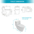 Ceramic One Piece Toilet,Single Flush With Soft Clsoing Seat White Ceramic