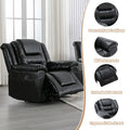 360 Swivel And Rocking Home Theater Recliner Manual Recliner Chair With Wide Armrest For Living Room,Bedroom, Black Old Sku:Pp302953Aab Black Foam Pu