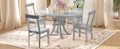 5 Piece Rustic Round Pedestal Extendable Dining Table Set With 15.7