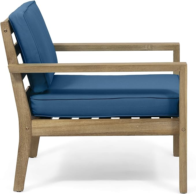 Santa Ana Club Chair With Cushions Set Of 2 Brown Teal Seats 2 Wood