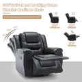 360 Swivel And Rocking Home Theater Recliner Manual Recliner Chair With Wide Armrest For Living Room,Bedroom, Black Old Sku:Pp302953Aab Black Foam Pu