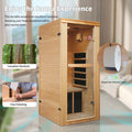 Single Person Far Infrared Sauna Room Natural Wood Paper Glass Metal