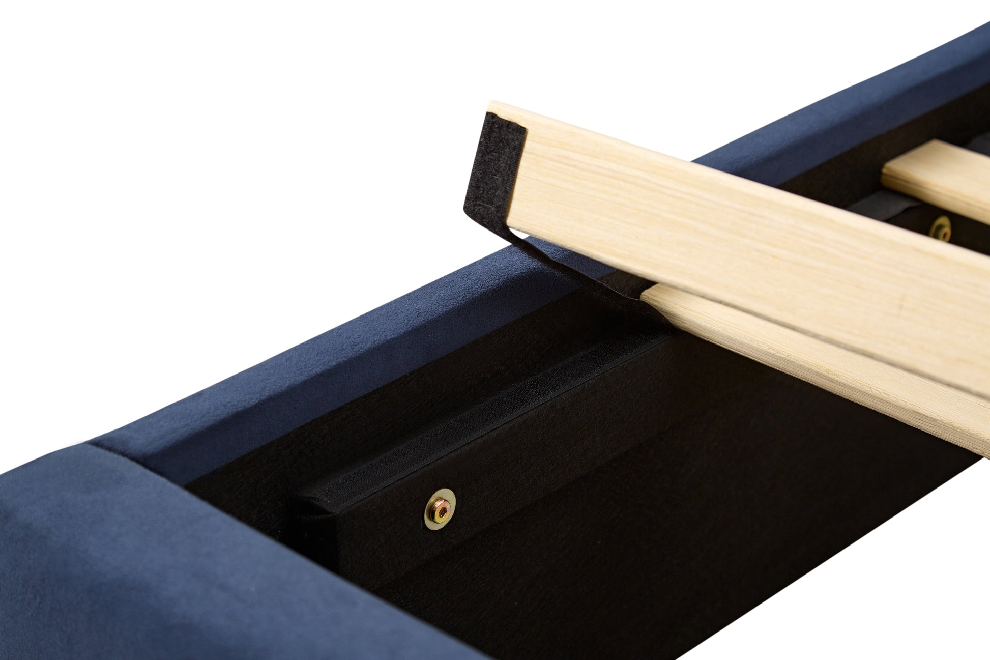 Queen Size Velvet Bed Frame Vertical Channel Tufted Wingback Headboard Upholstered Platform Bed Strong Wooden Slats No Box Spring Needed Easy Assemblyroyal Blue Queen Retro Blue Wood Light Brown Bedroom Modern Bed Frame Wood