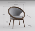 Mid Century Design Solid Rubberwood Unique Accent Chair 1Pc Brown Fabric Upholstered Modern Home Furniture Walnut Finish Frame Chocolate Primary Living Space Mid Century Modern Solid Wood