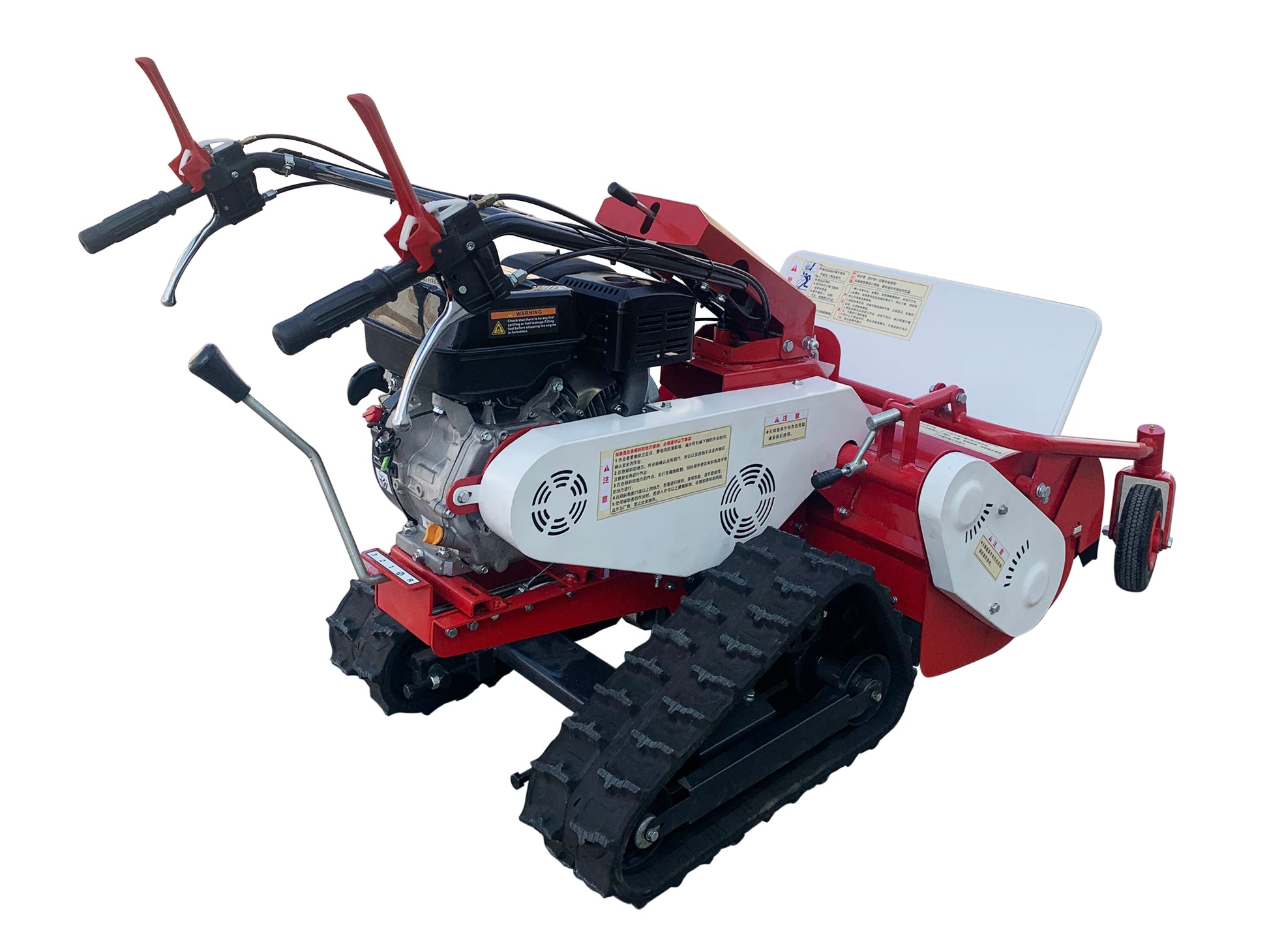 Professional Commercial Rotary Lawn Mower For High And Thick Grass Red Iron