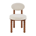 Dining Room Chair Set of 2, Wood Dining Chair, Boucle rubberwood-creamy white-bedroom-1-wood