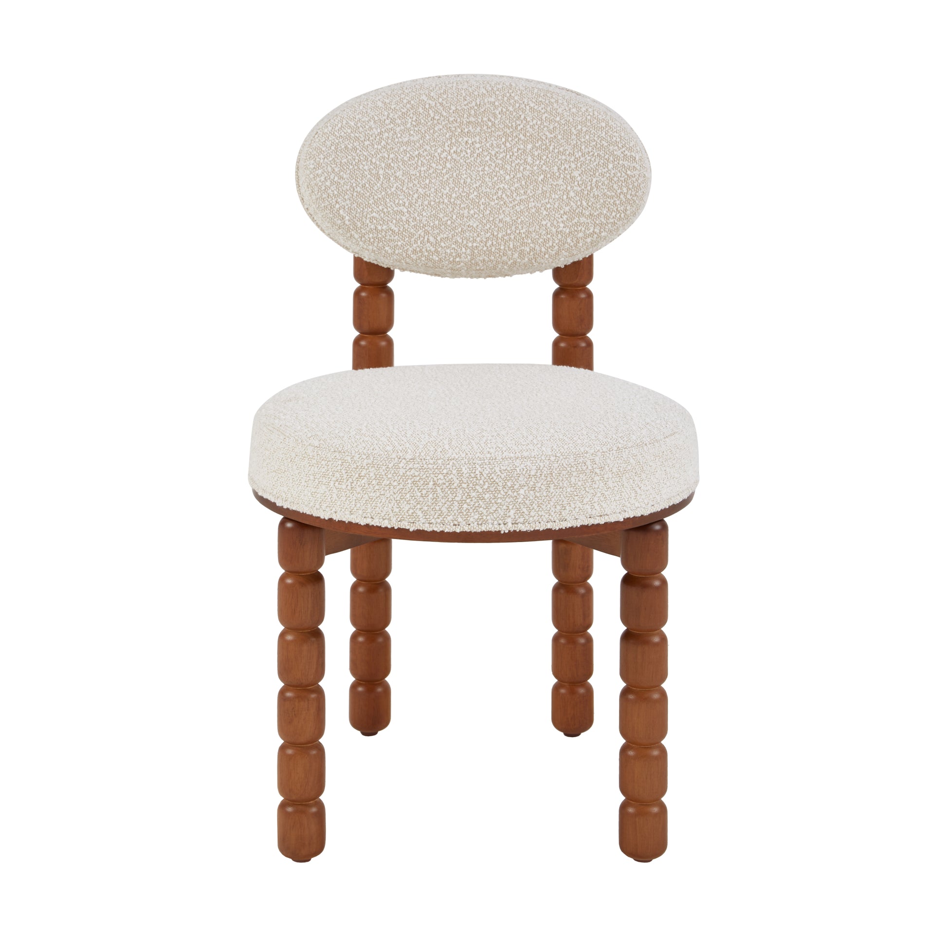 Dining Room Chair Set of 2, Wood Dining Chair, Boucle rubberwood-creamy white-bedroom-1-wood