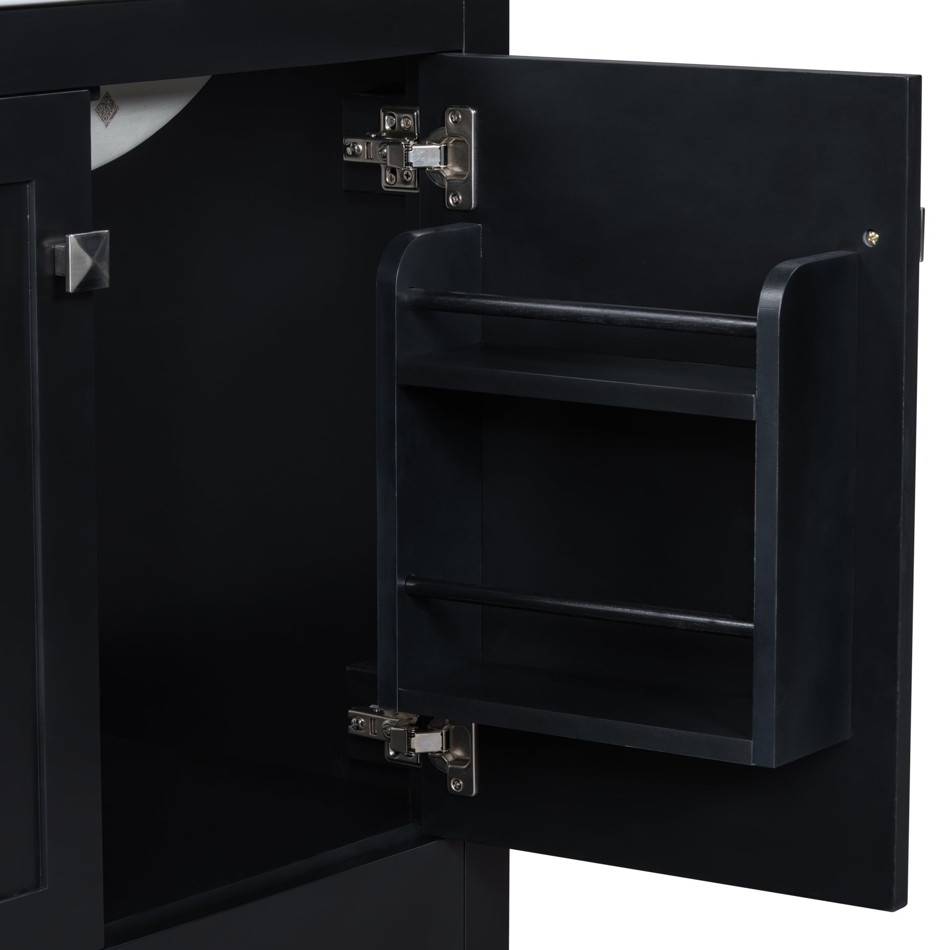 30" Black Bathroom Vanity With Single Sink, Combo Cabinet Undermount Sink, Bathroom Storage Cabinet With 2 Doors And A Drawer, Soft Closing, Multifunctional Storage, Solid Wood Frame Black Bathroom Solid Wood Mdf