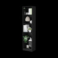 Zachary Black 5 Shelf Slim Bookcase 5 Black Standard Horizontal Primary Living Space Closed Back Wood Wood