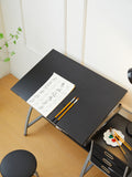 Drafting Table Sliver With Stool Silver Grey Mdf Metal