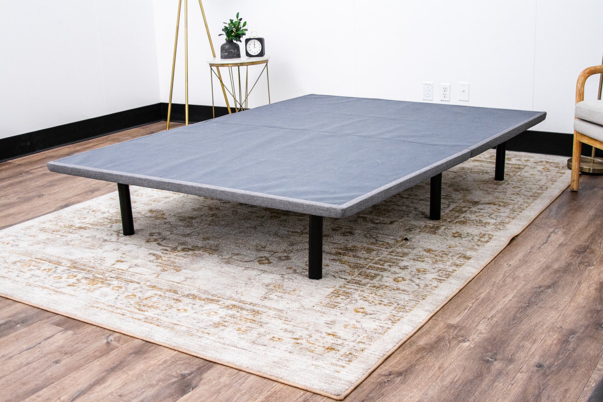 Upholstered Platform Frame Full Full Black Gray Upholstered