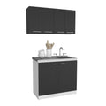 Aubrey White And Black 2 Piece Kitchen Set White Black Wood