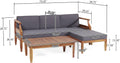 Aston Outdoor Outdoor Acacia Wood 3 Seater Sofa Chat Set With Ottoman Teak Seats 4 Acacia Wood