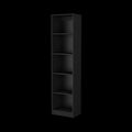 Zachary Black 5 Shelf Slim Bookcase 5 Black Standard Horizontal Primary Living Space Closed Back Wood Wood