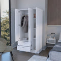 White 2 Drawer Wardrobe White Bedroom Wood