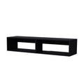 Black Spacious Shelves Tv Stand Black Primary Living Space 40 49 Inches 40 49 Inches Wood