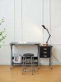 Drafting Table Sliver With Stool Silver Grey Mdf Metal