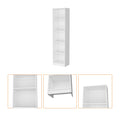 White 5 Shelf Slim Bookcase 5 White White Standard Horizontal Primary Living Space Closed Back Wood Wood