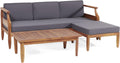 Aston Outdoor Outdoor Acacia Wood 3 Seater Sofa Chat Set With Ottoman Teak Seats 4 Acacia Wood