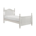 Classic White Finish 1Pc Twin Size Poster Bed Wooden Traditional Bedroom Furniture Unique Style Headboard Footboard Box Spring Not Required Twin White Wood Bedroom Classic,Traditional Four Poster Wood