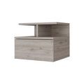 Light Gray 2 Tier Shelf Floating Nightstand Light Gray Gray 1 Drawer Bedroom Floating Shelf Wood