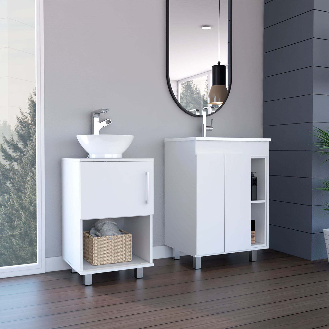 Monroe White 2 Piece Bathroom Set - White 2 2 18