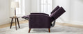 Mid Century Chenille Wingback Recliner Chair, Button Tufted Design Pushback Recliner Chair With Armrest And Solid Wood Legs, For Bedroom Living Room, Purple Purple Chenille