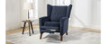 Mid Century Chenille Wingback Recliner Chair, Button Tufted Design Pushback Recliner Chair With Armrest And Solid Wood Legs, For Bedroom Living Room, Navy Blue Navy Blue Chenille
